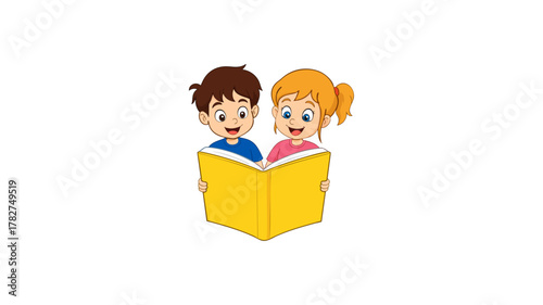 Kids Reading a Book Together: Fun Learning Moment