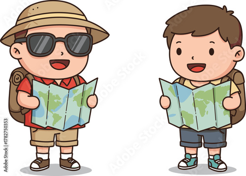 Smiling cartoon man playing acoustic guitar with headphones, joyful musician illustration, music performance vector art, entertainment concept design