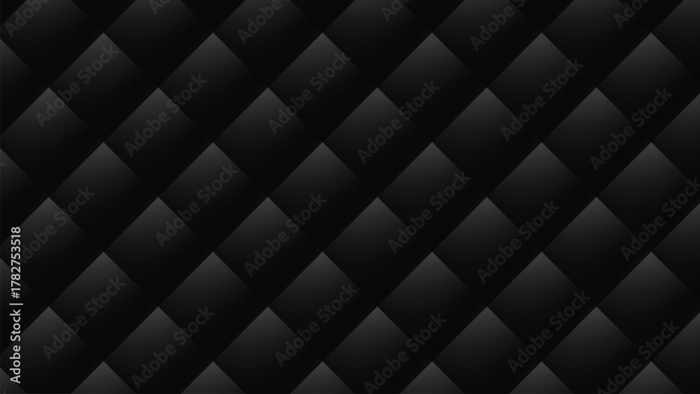 Obraz premium Luxury Seamless Black Diamond Quilted Pattern Background Elegant Dark Geometric Texture Wallpaper