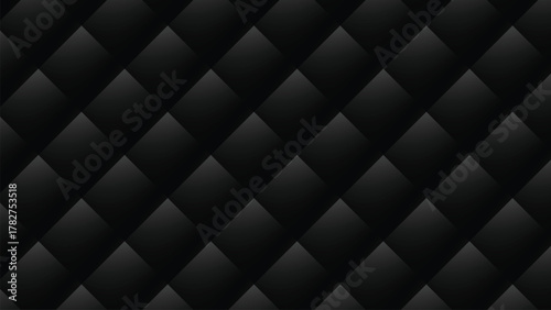 Luxury Seamless Black Diamond Quilted Pattern Background Elegant Dark Geometric Texture Wallpaper