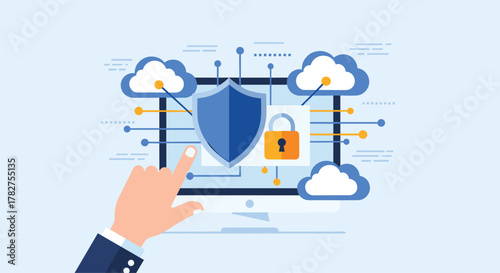 Protect your cloud data with cyber security solutions for modern business success and keep data secure with the shield lock system