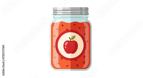 Delicious homemade apple jam in a glass jar, perfect for breakfast spreads, baking, and sweet desserts.