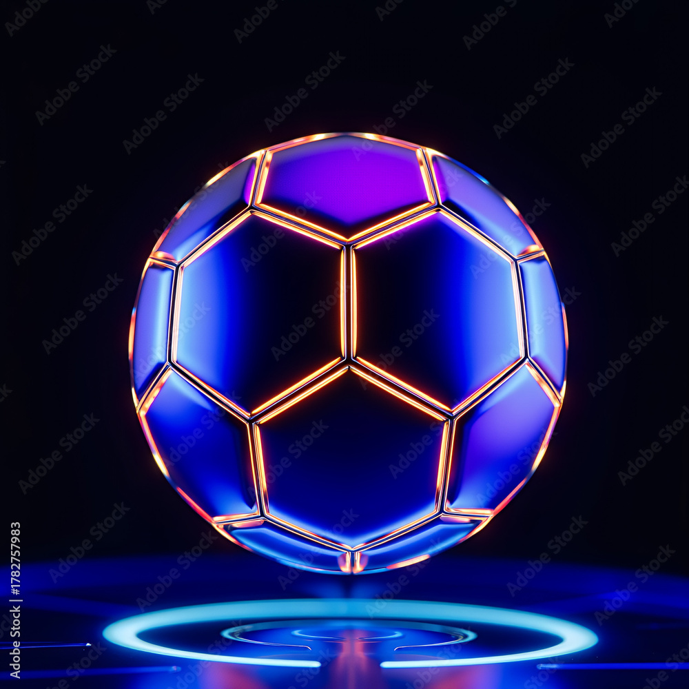 Naklejka premium neon soccer ball 