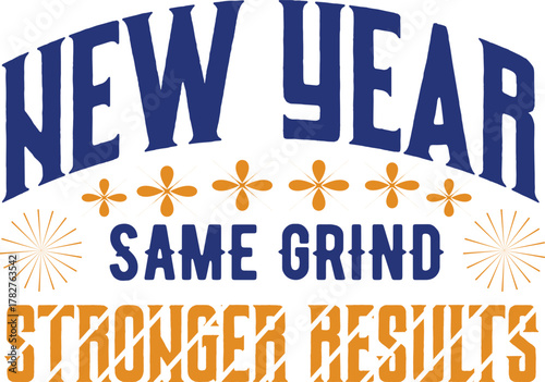 Happy New Year celebration typography vector design with modern clean layout. Suitable for t-shirt prints, banners, posters and social media greetings.
