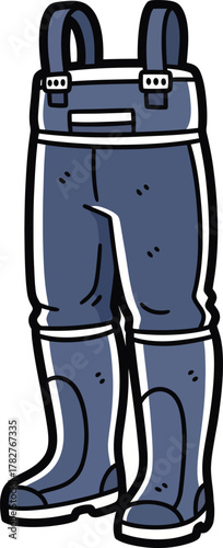 Cartoon fishing waders offer protection and style for outdoor adventures
