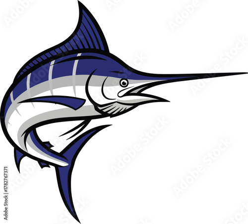 Majestic marlin leaps with power, a symbol of strength and agility in ocean sports