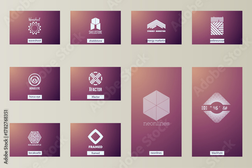 Elegant Minimal Abstract Geometric Logos for Business Branding