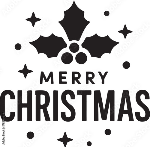 Christmas vector social media post design in silhouette style, in clean sans-serif, centered for strong impact. 
