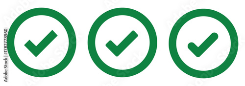 Check Mark Icons set. Circle tick approved symbol.  Check marks for accept, confirmation, agreement. correct and accept sign.