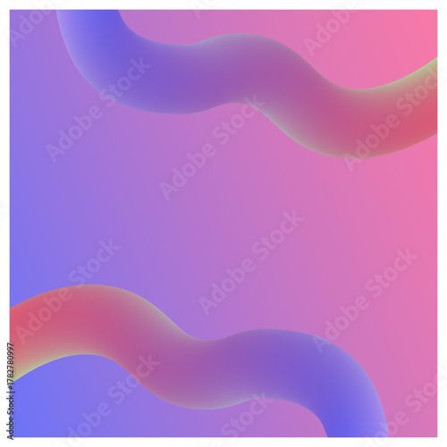 グラデーション立体チューブのフレーム背景 (ピンクと紫) 正方形