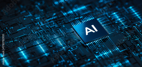 AI - Artificial Intelligence. Big Data and Deep Machine learning Concept. Business Internet Technology