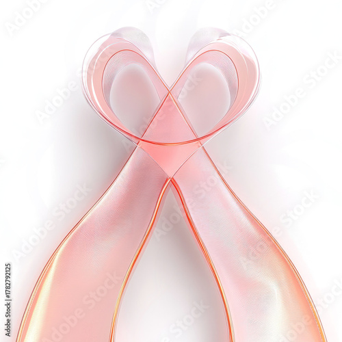  pink ribbon, isolated on a transparent background, 