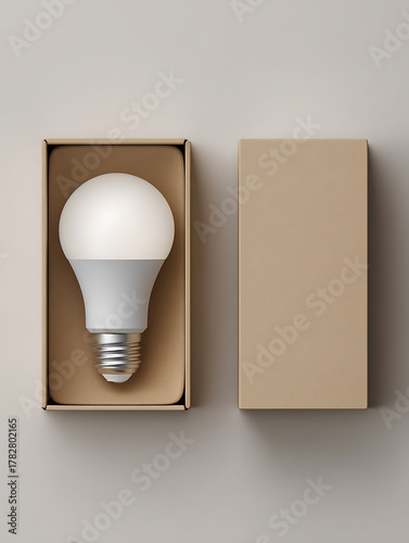 Smart light bulbs are placed next to the packaging box