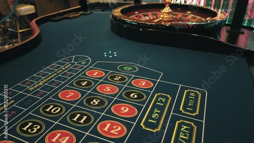 Casino gambling blackjack and roulette table waiting for gamblers and tourist to spend money