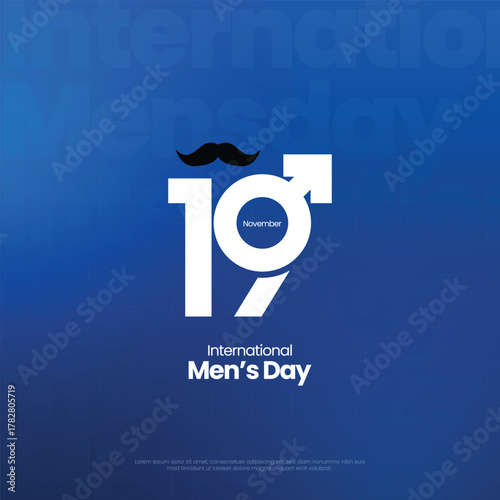 International men's day. Suitable for creative Poster, Banners and social media, November 19th. Vector illustration.