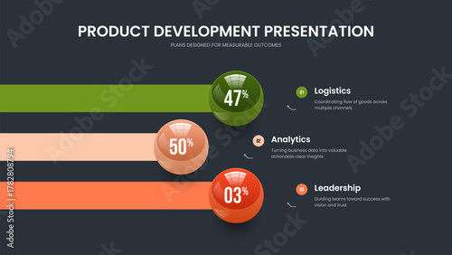 Professional Overview 3 Step Chart Frame Template. Corporate Campaign Slideshow Design Vector Illustration. Digital Report Three Element Infographic Slide Layout.