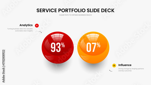 Minimalist Showcase Two Option Infographic Presentation Layout. Clean Visualization Slideshow Template Vector Illustration. Colorful Solution 2 Element Diagram Slide Design.