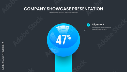 Marketing Briefing One Element Infographic Slideshow Layout. Consulting Performance 1 Option Graph Slide Template. Professional Planning Presentation Design Vector Illustration.