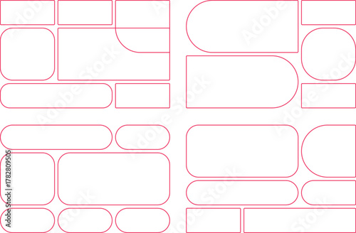 Four unique website wireframes showcasing diverse layouts and content arrangements for effective user interface design