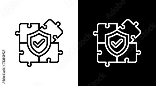 Puzzle With Icon Set Design