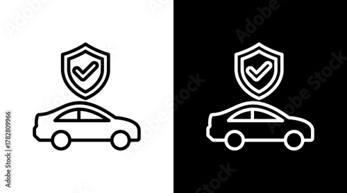 Auto Insurancen With Icon Set Design