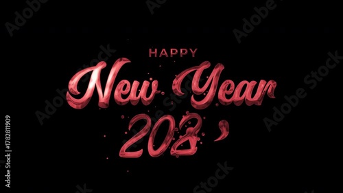Stylish animation of 'Happy New Year 2026'. Ideal for creating engaging holiday social media posts, digital banners, and festive promotions. Alpha channel included.