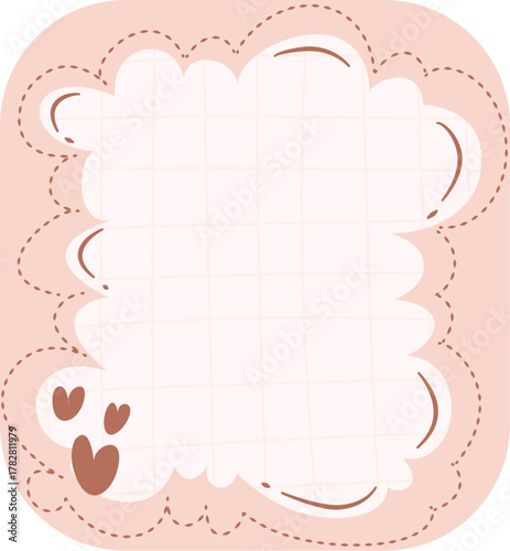 Pink Cute memo illustration