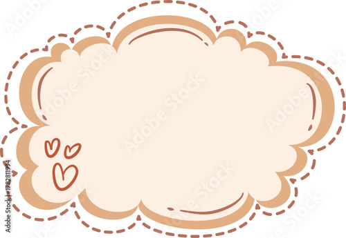 Brown Cute note with Heart accents