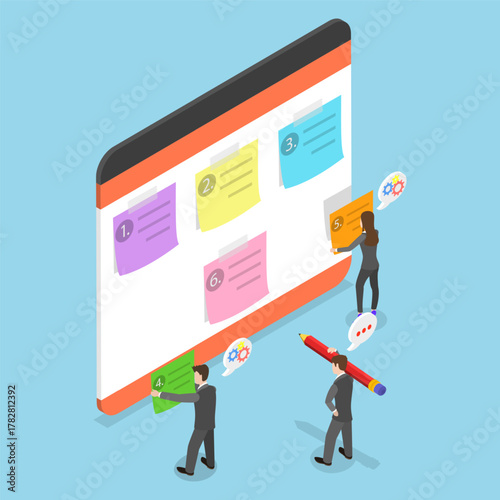 3D Isometric Flat Vector Illustration of Task Priority, Work Efficiency