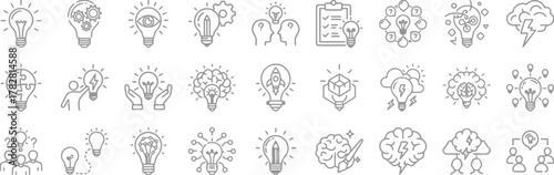 intelligence, strategy, brains, like, lightbulbs, lightbulb, growth, mind, line, ideas, category:, connection, description:, idea, thinking, knowledge, problem-solving, pieces, problem, various, creat