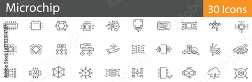 Fototapete microchip, processor, chip, circuit, board, brain, network, data, technology, co