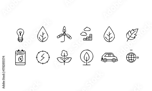 Collection of hand drawn icons representing smart home technology and devices