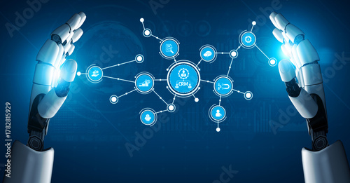 Robotic hands interact with a digital network, symbolizing advancements in technology and artificial intelligence, showcasing the future of automated communication and innovation. Tessel