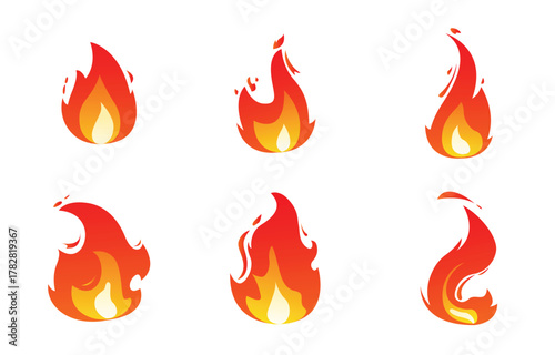 fire flames set