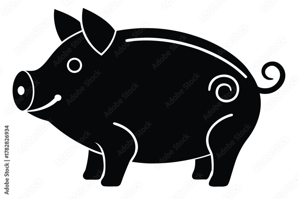 Obraz premium piggy bank vector icon silhouette