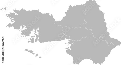 Galway, Ireland – administrative vector map with municipal district boundaries (Web Mercator projection, PPT-compatible & fully editable)