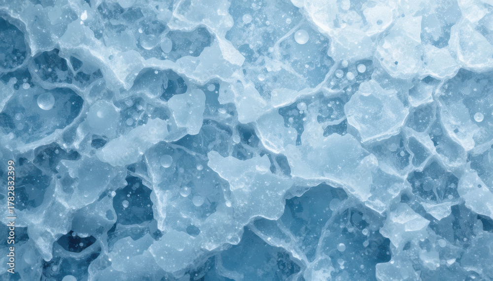 Obraz premium Frozen polka patterns create stunning icy texture with bubbles and layers of blue