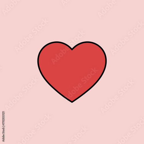 Vector illustration of a classic red heart shape, symbolizing love, passion, health, emotion, wedding, and Valentine's Day.
