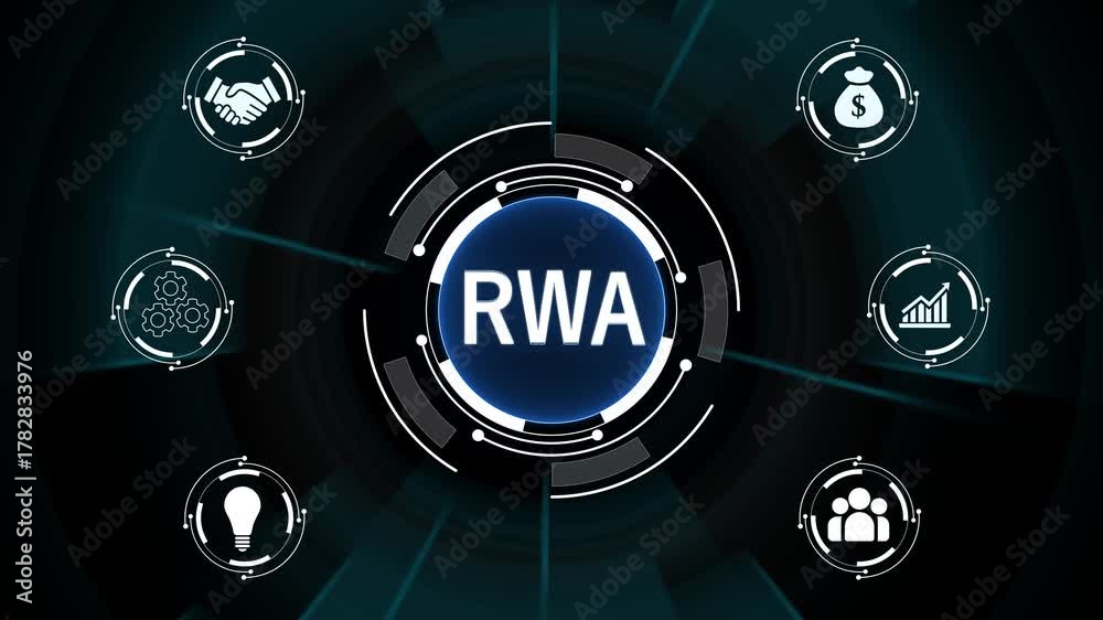 Rwa Model RWA Risk Weighted Asset concept. Interface technology, the future of ...