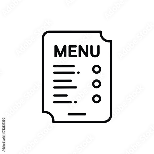 Menu List Icon Illustration of Document with Items