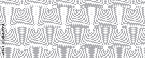 White and gray abstract background hipster style. Silver circle shapes overlap layers, hypnotic background. Vector illustration.