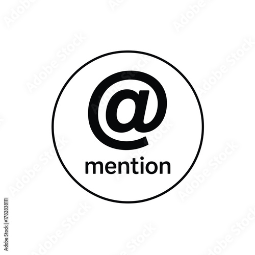 Mention Icon Communication Symbol Design Element