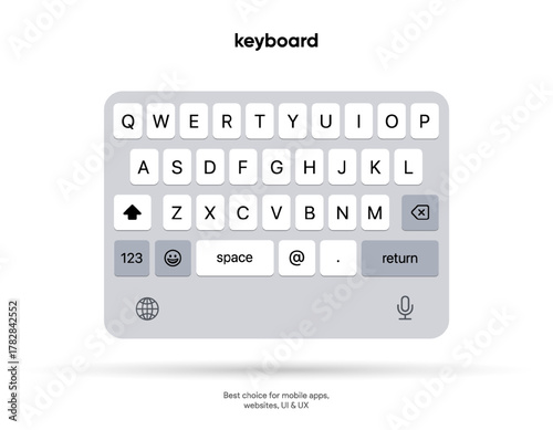 Mobile Keyboard Mockup for Messaging Apps. Smartphone Q keyboard. Vector Illustration EPS10.