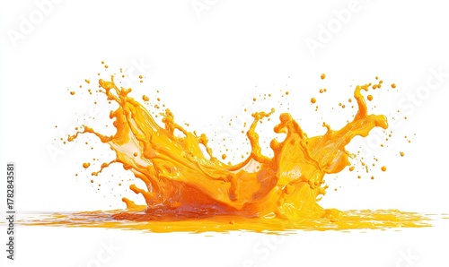 Spreading yellow paint splash