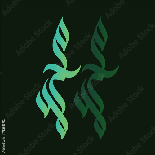 Elegant Arabic calligraphy artwork featuring a verse from the Quran written in a traditional artistic style. The beautiful flowing script is displayed in light blue against a dark background, highligh