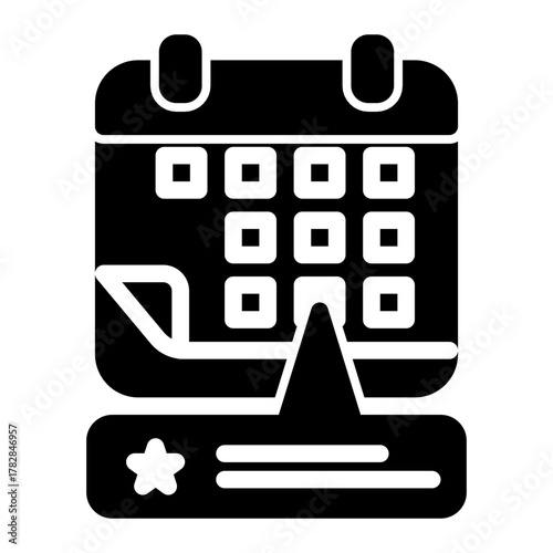 Event Schedule Determination Planning Icon from Time Management Collection (Solid Style)