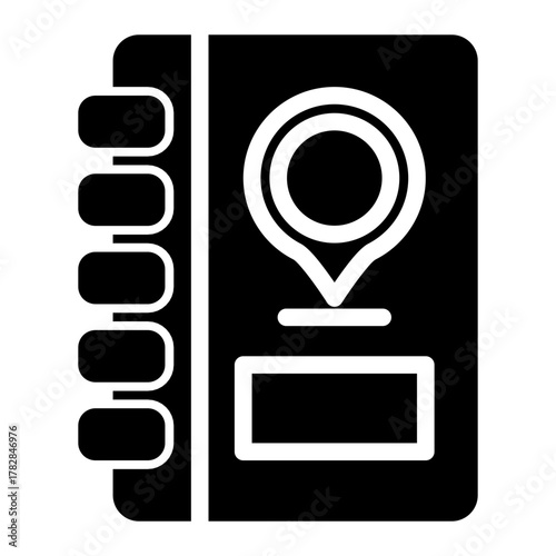 Location Notebook Address Book Icon from Time Management Collection (Solid Style)
