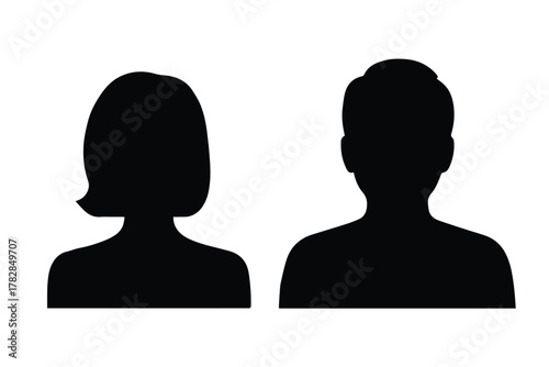 profile silhouette paired headshot icon faceless user placeholder illustration