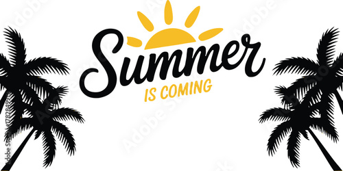 summer sun palm tropical getaway poster vector editorial graphic