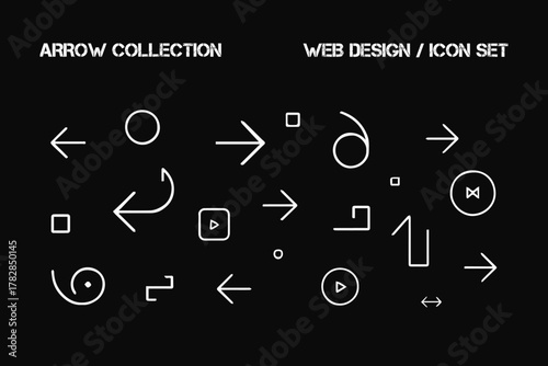 arrow icon vector outline icons set for UI navigation and gestures